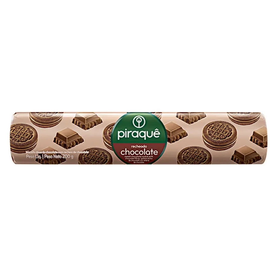 Biscoito Recheado Chocolate Piraque Pacote 160g