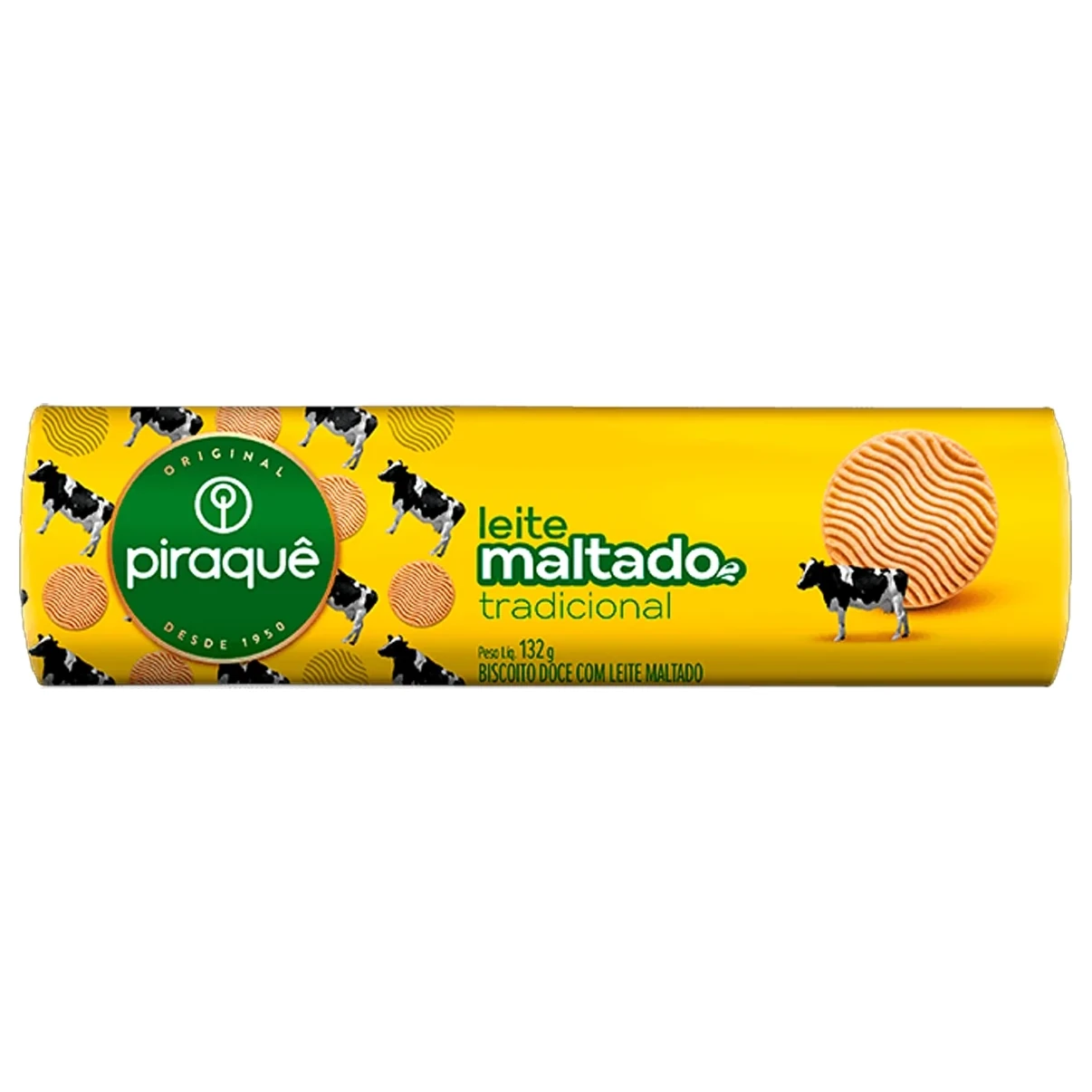 Biscoito Maltado Tradicional Piraque Pacote 132g
