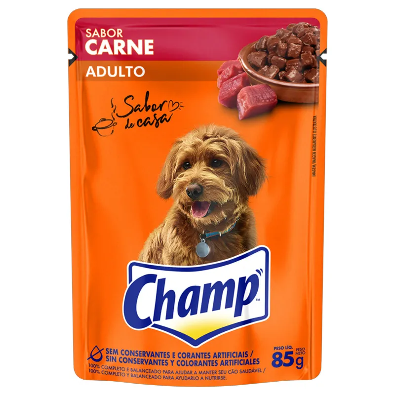 Alimento Umido Cao Adulto Carne Champ Sache 85g