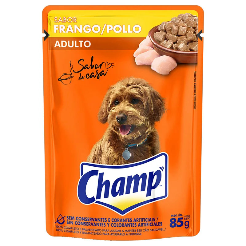 Alimento Umido Cao Adulto Frango Champ Sache 85g
