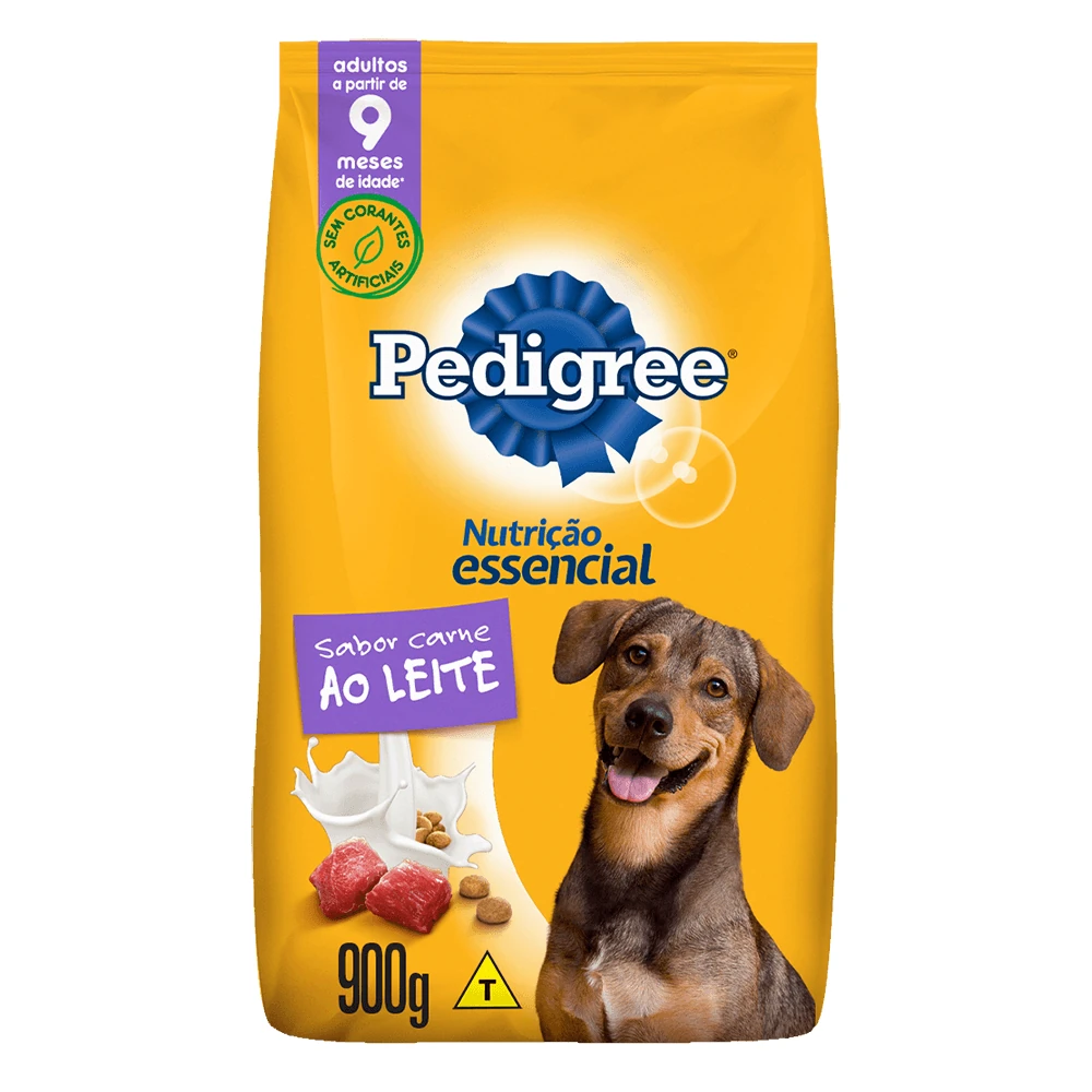Alimento Seco Cao Adulto Essencial Carne ao Leite Pedigree Pacote 900g