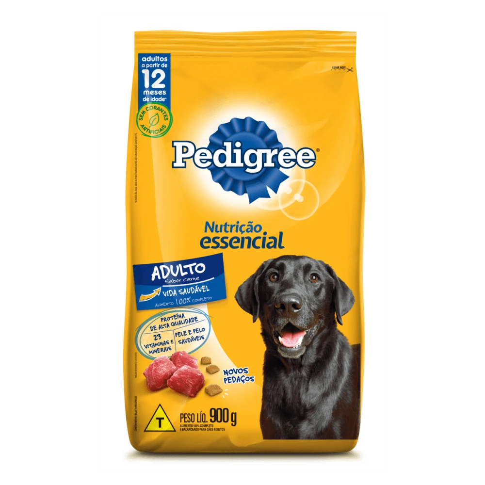 Alimento Seco Cao Adulto Essencial Carne Pedigree Pacote 900g