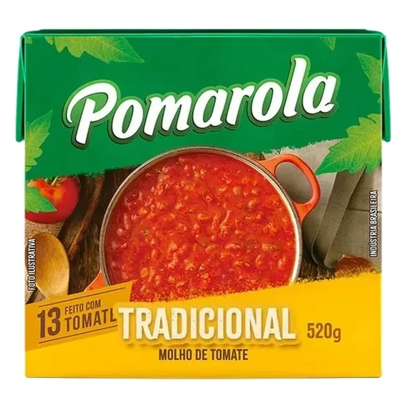 Molho Tomate Tradicional Pomarola Caixinha 520g