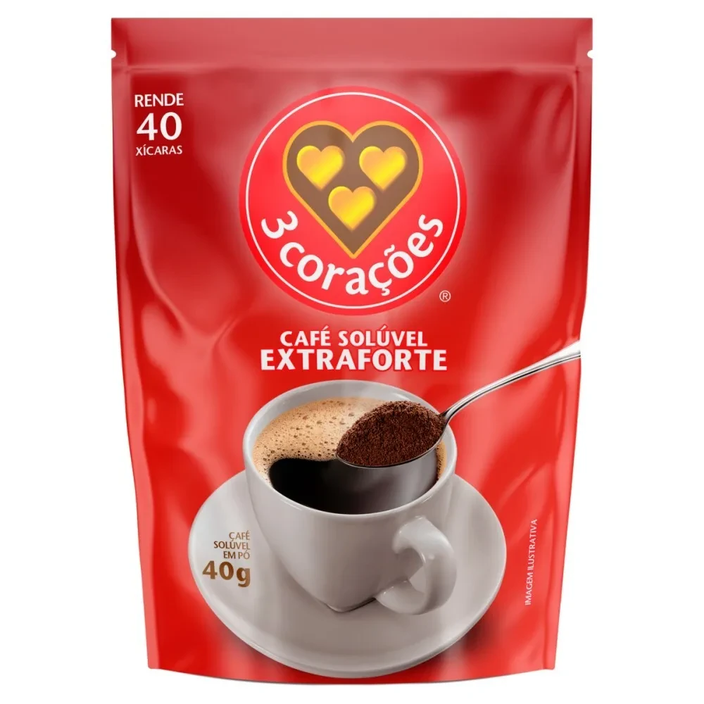 Café Soluvel Extra Forte 3 Corações Sache 40g