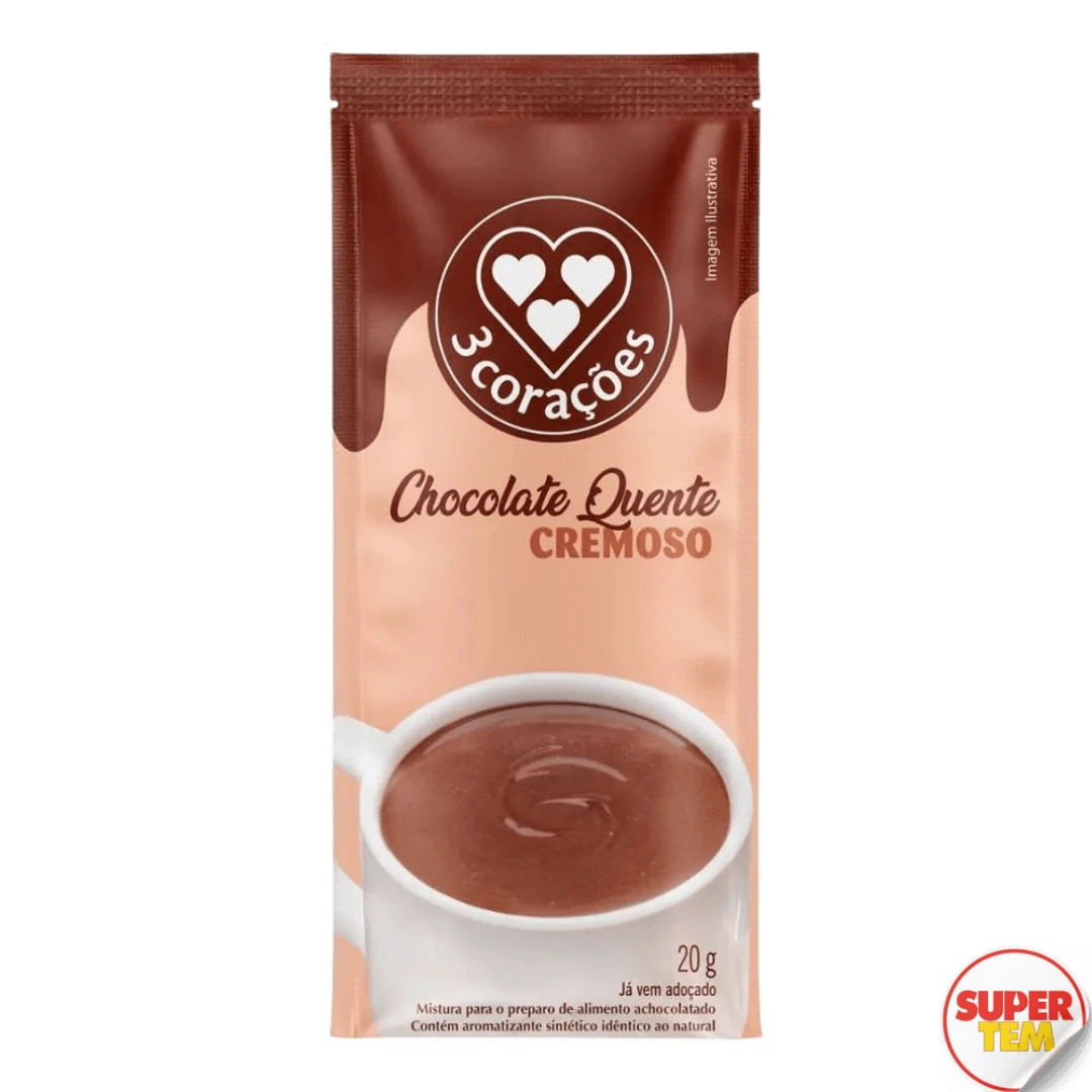 Cappuccino Chocolate Quente Cremoso Tres Coracoes Sachet 20g