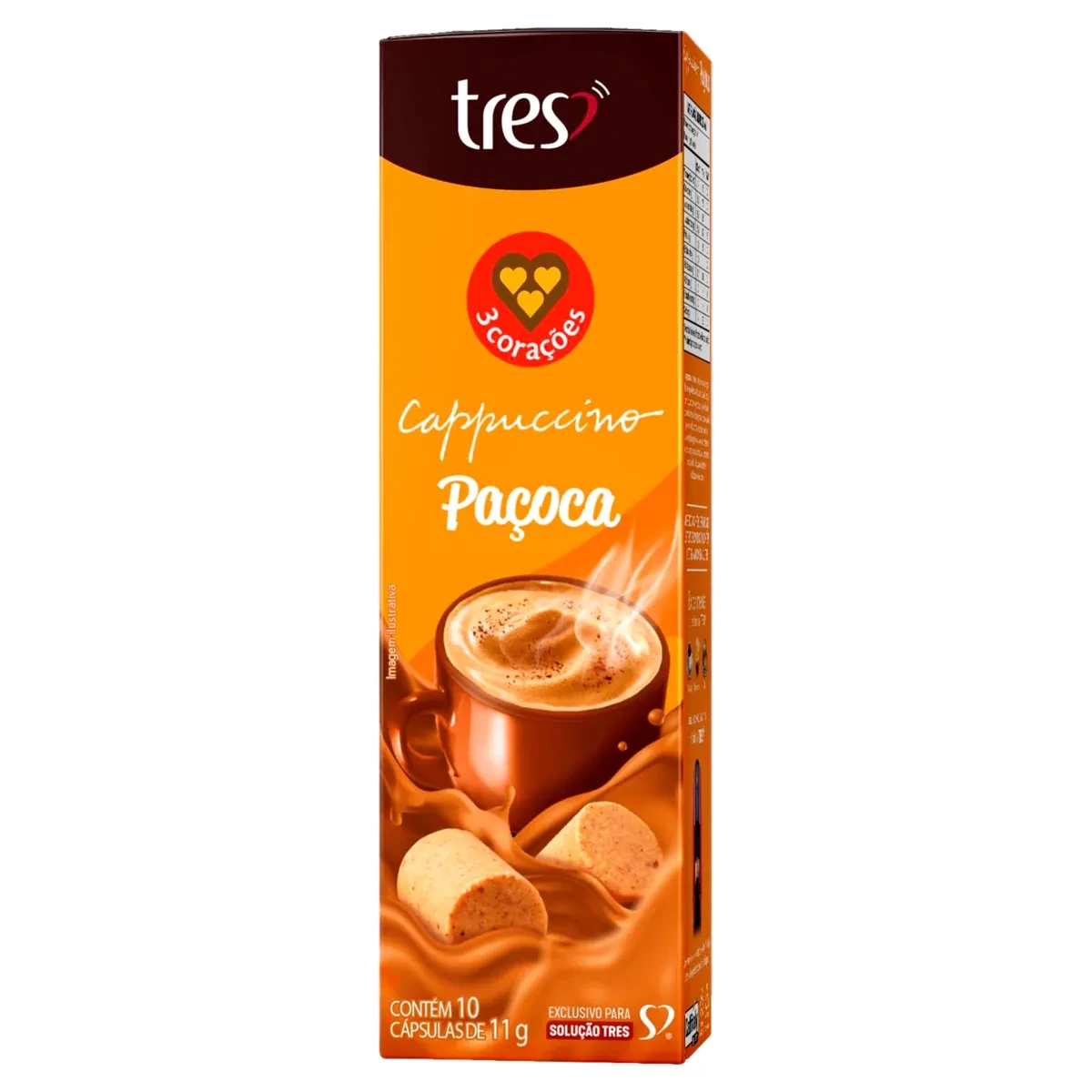 Café Capsula Tres Caramelo Pacoca 3 Corações Caixa 10 Unidades