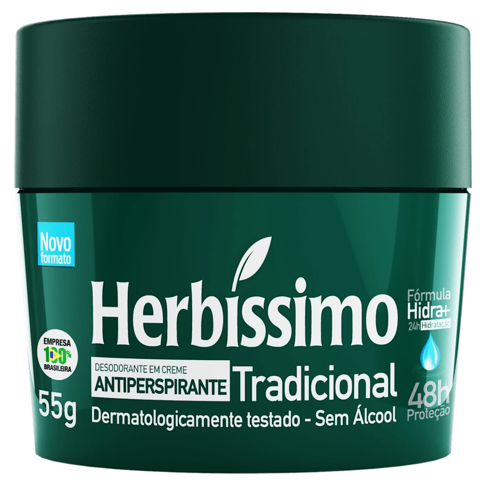 Desodorante Creme Tradicional Herbissimo Pote 55g