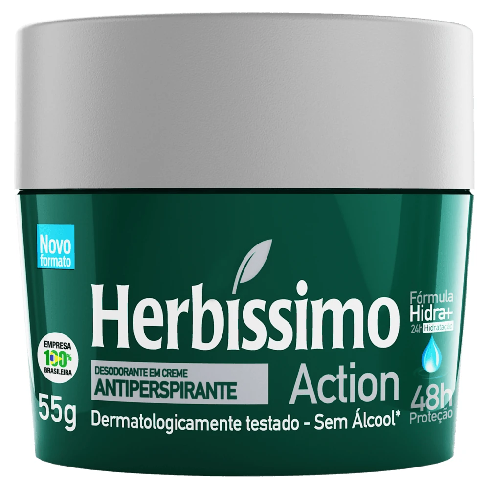 Desodorante Creme Action Herbissimo Pote 55g
