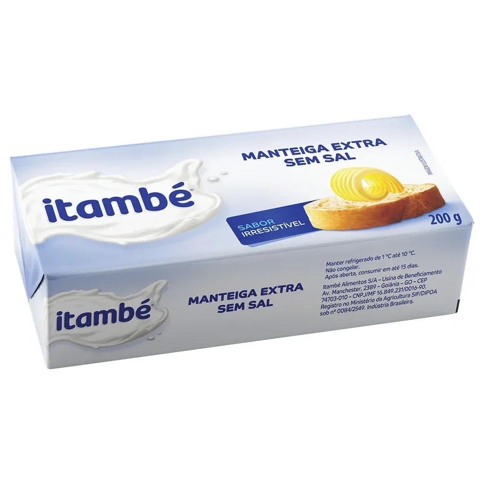 Manteiga Extra sem Sal Itambe Tablete 200g