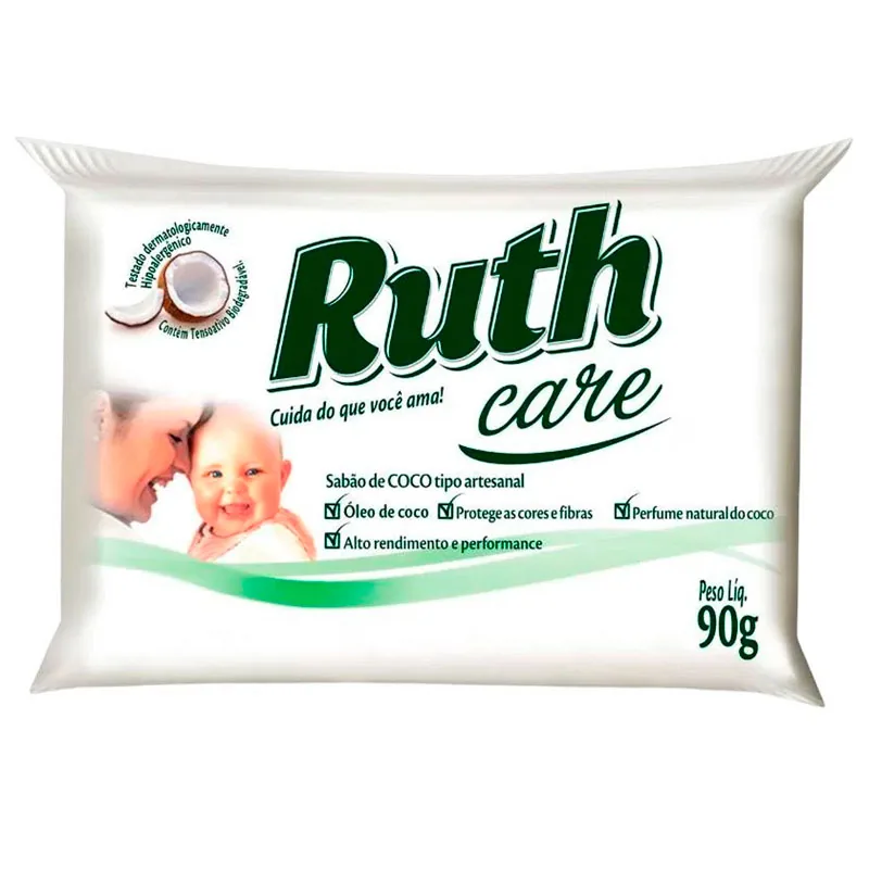 Sabão Barra Coco Care Ruth Pacote 90g