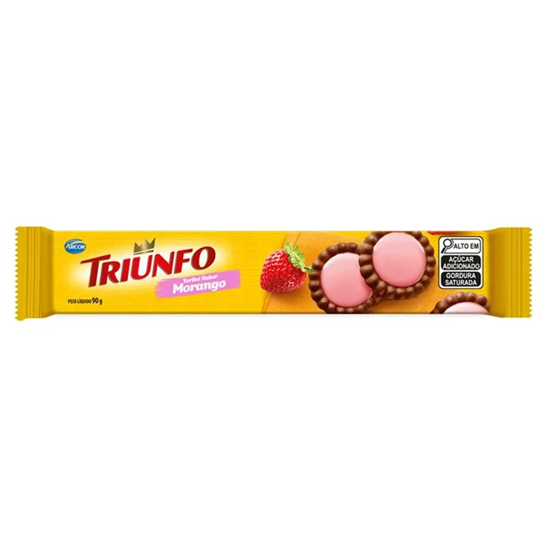 Biscoito Tortinha Morango Triunfo Pacote 90g