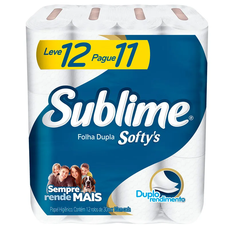 Papel Higienico Folha Simples Neutro 30m Sublime Pacote 4 Unidades