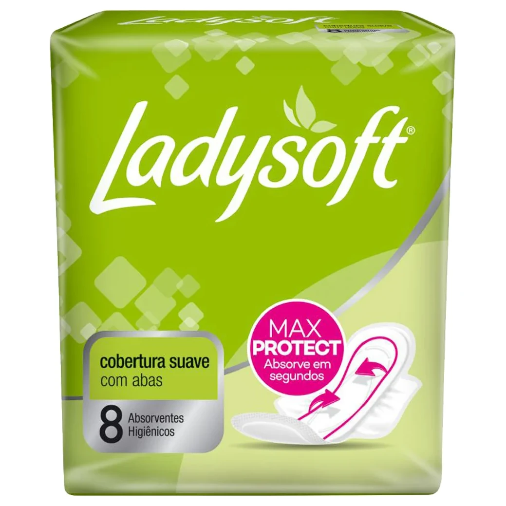 Absorvente com Abas Suave Ladysoft Pacote 8 Unidades