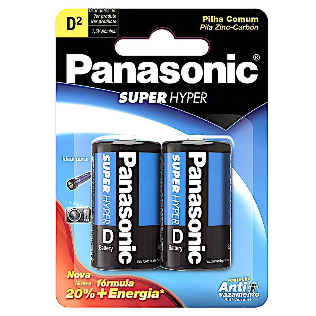 Pilha Super Hyper Panasonic Cartela 2 Unidades