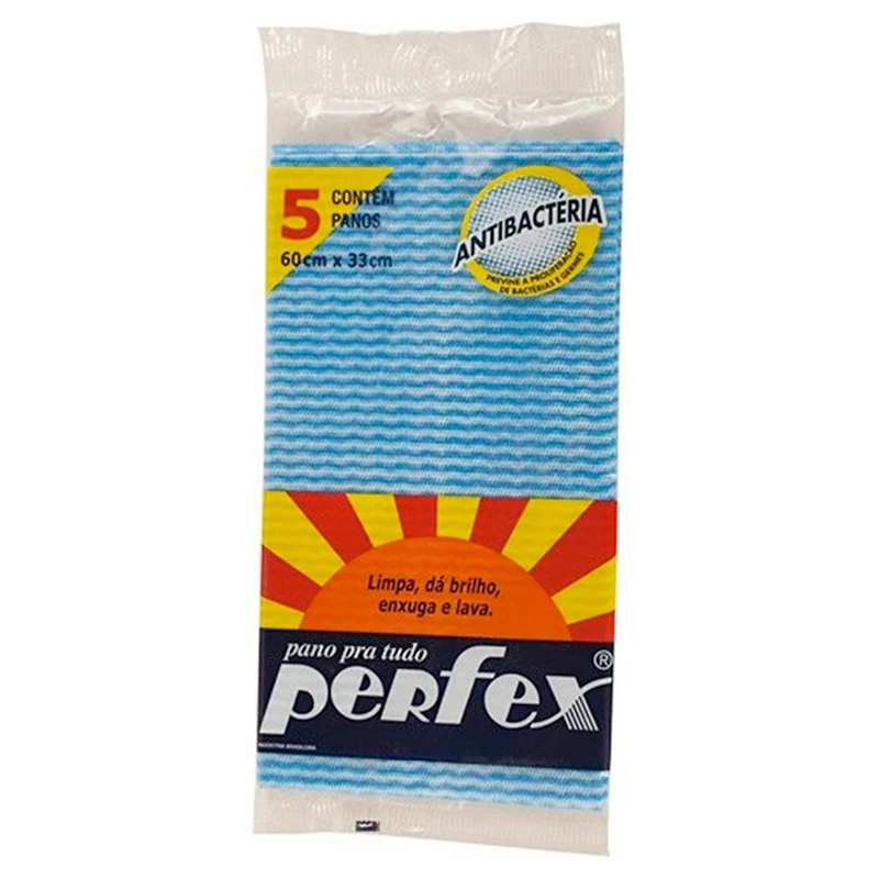 Pano Furado Multi Uso Azul 60x33cm Perfex Pacote 5 Unidades