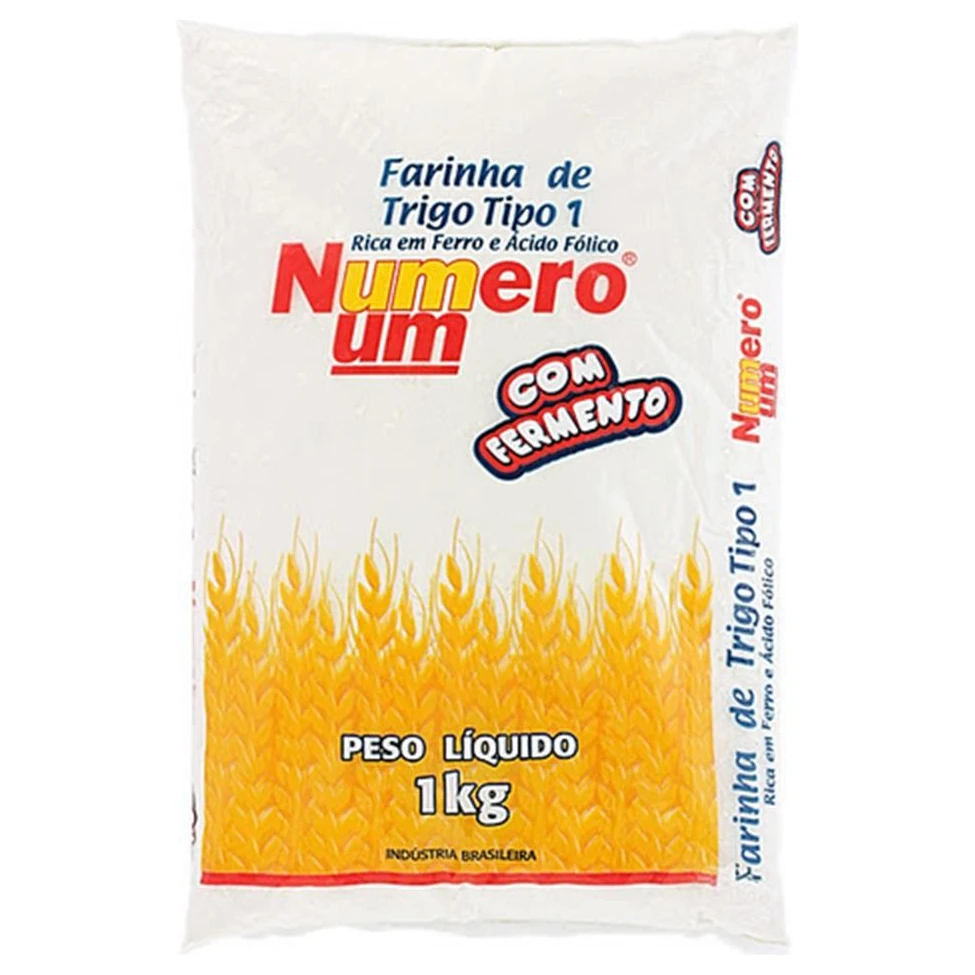 Farinha Trigo Fermento Plástico Numero Um Pacote 1kg