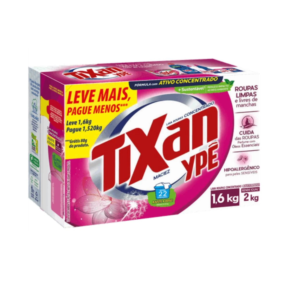 Lava Roupa Pó Maciez Formula Tixan Sache 1600g