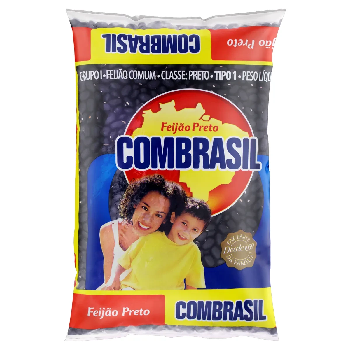 Feijão Preto Tipo 1 Combrasil Pacote 1kg