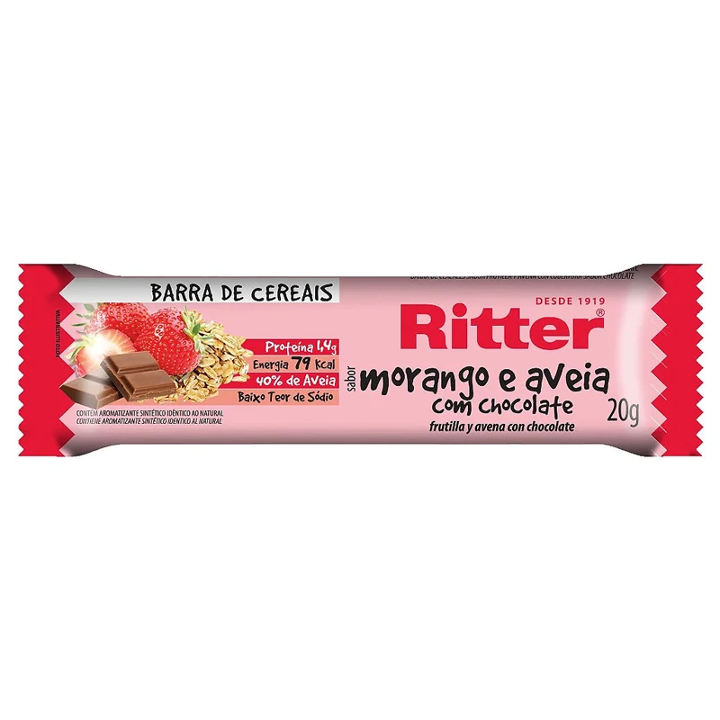 Barra Cereal Morango Ritter 20g