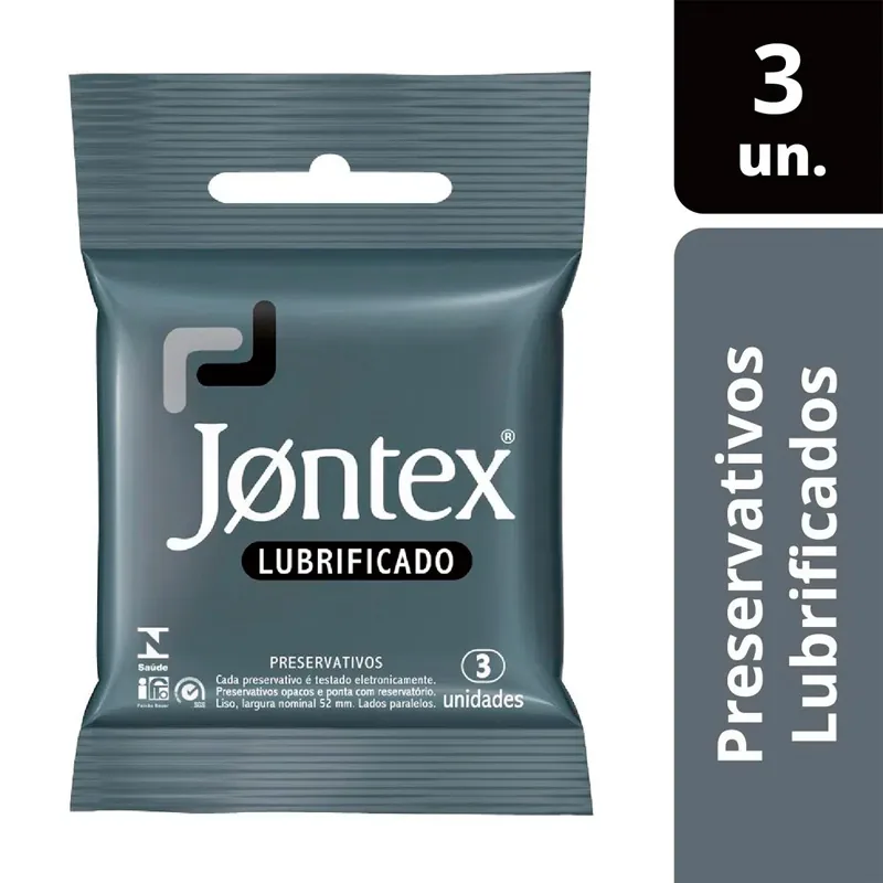 Preservativo Masculino Lubrificado Tradicional Jontex Pacote 3 Unidades