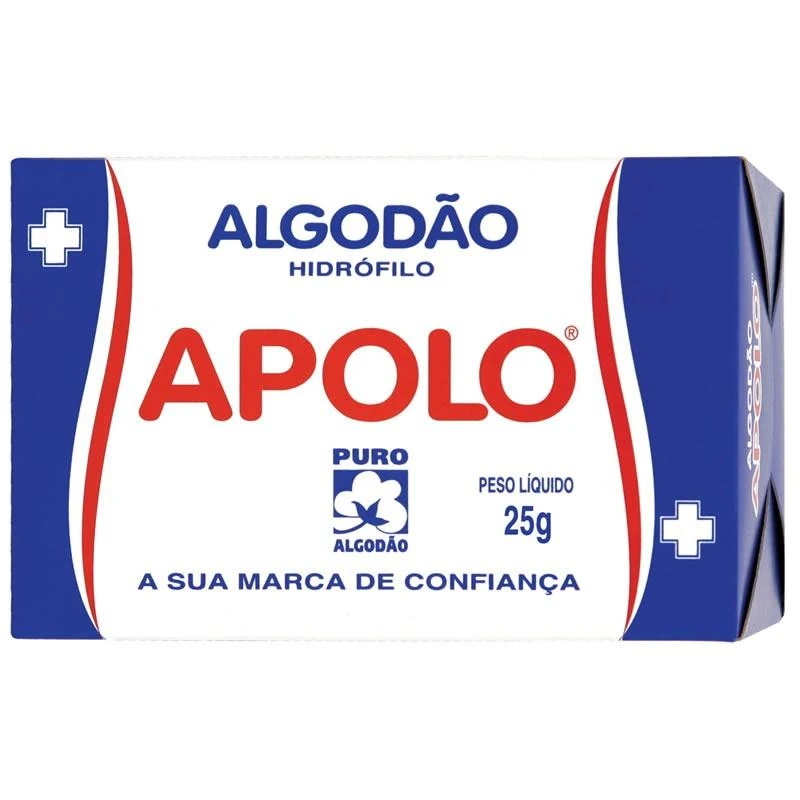 Algodao Hidrofilo Rolo Branco Apolo Caixa 25g