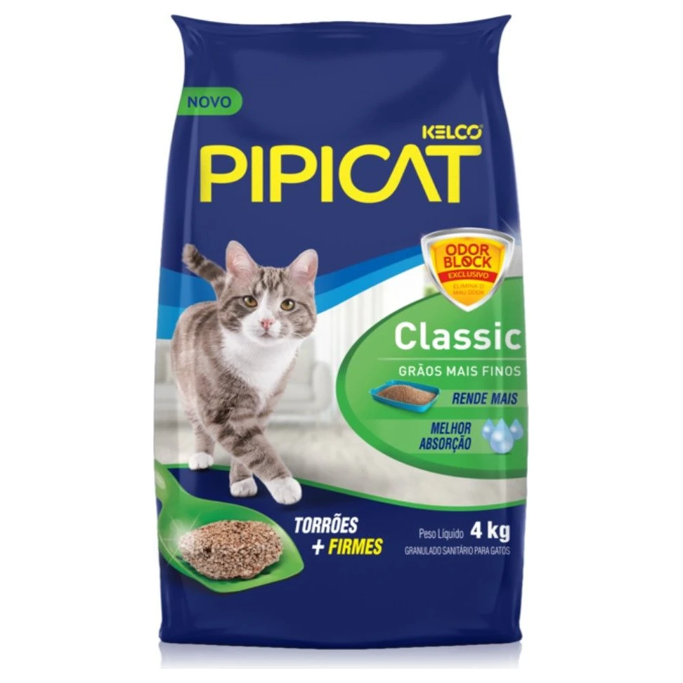Areia Higienica Gato Pipicat Pacote 4kg
