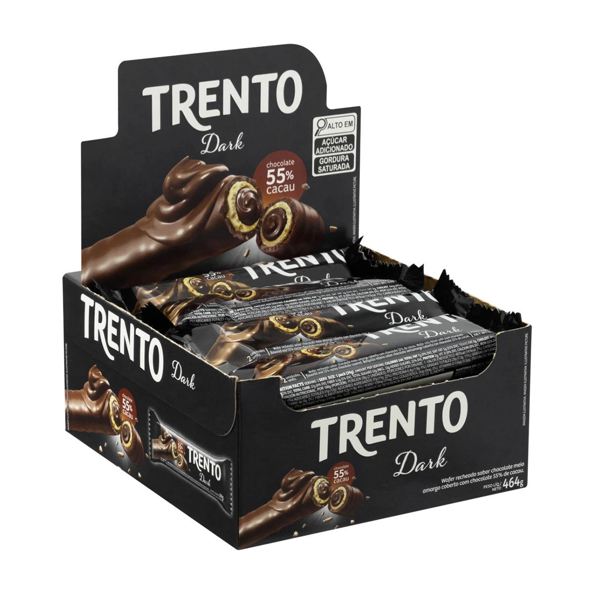 Wafer Recheado Rolinho Dark Trento 29g