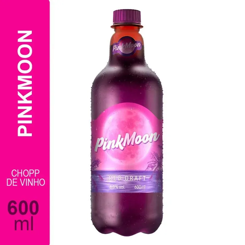 Coquetel Alcoolico Chopp Vinho Pink Moon Garrafa 600ml