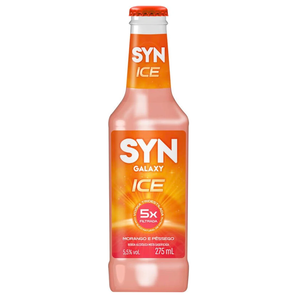 Bebida Ice Sabores Morango Pêssego Syn Vidro 275ml