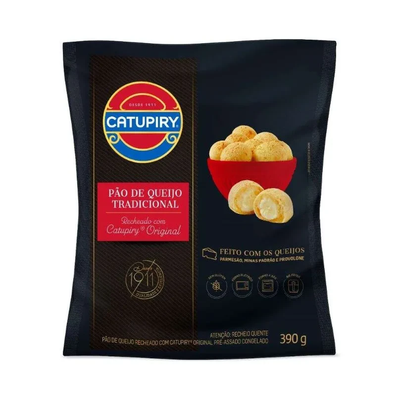 Pão de Queijo Congelado Recheado Catupiry Saco 390g