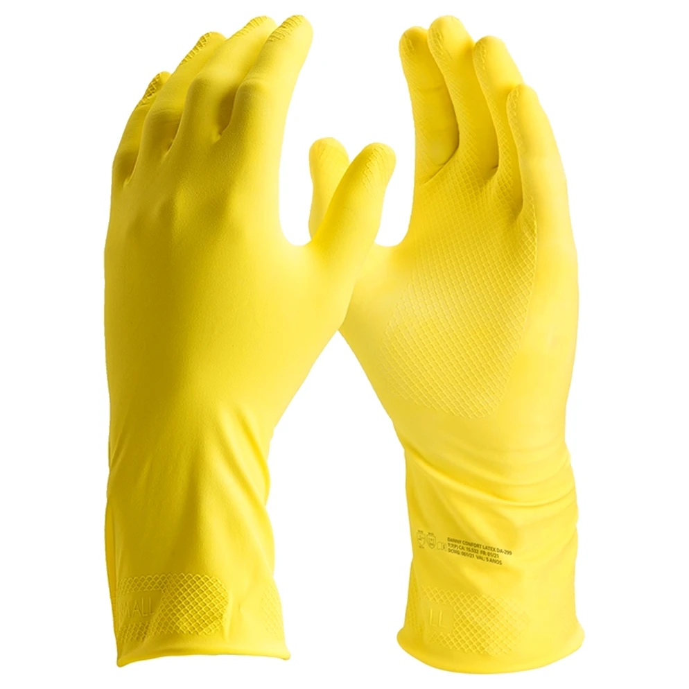 Luva Limpeza Latex Multiuso Amarela Danny Tamanho P