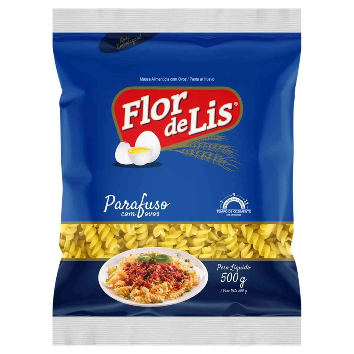 Massa Macarrão com Ovos Cortada Flor de Lis Pacote 500g