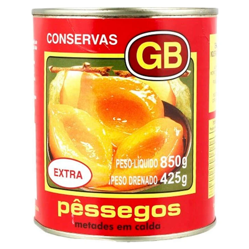 Pêssego Calda Metades Especial Gb Lata 450g
