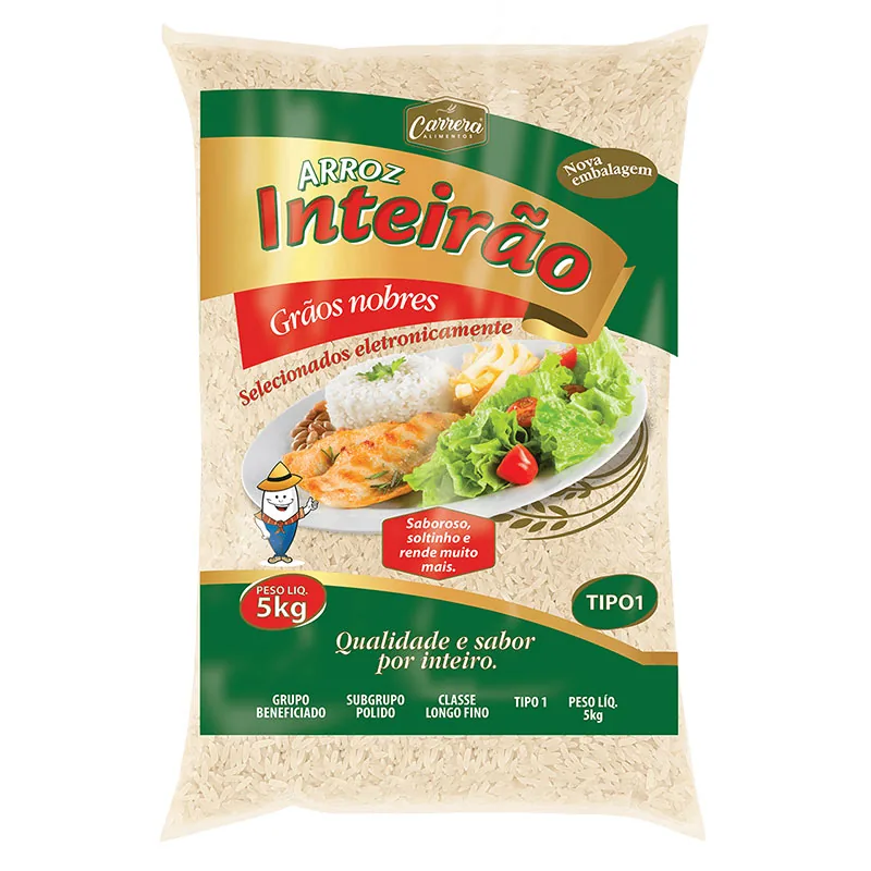Arroz Branco Tipo 1 Longo Fino Inteirao Pacote 5kg