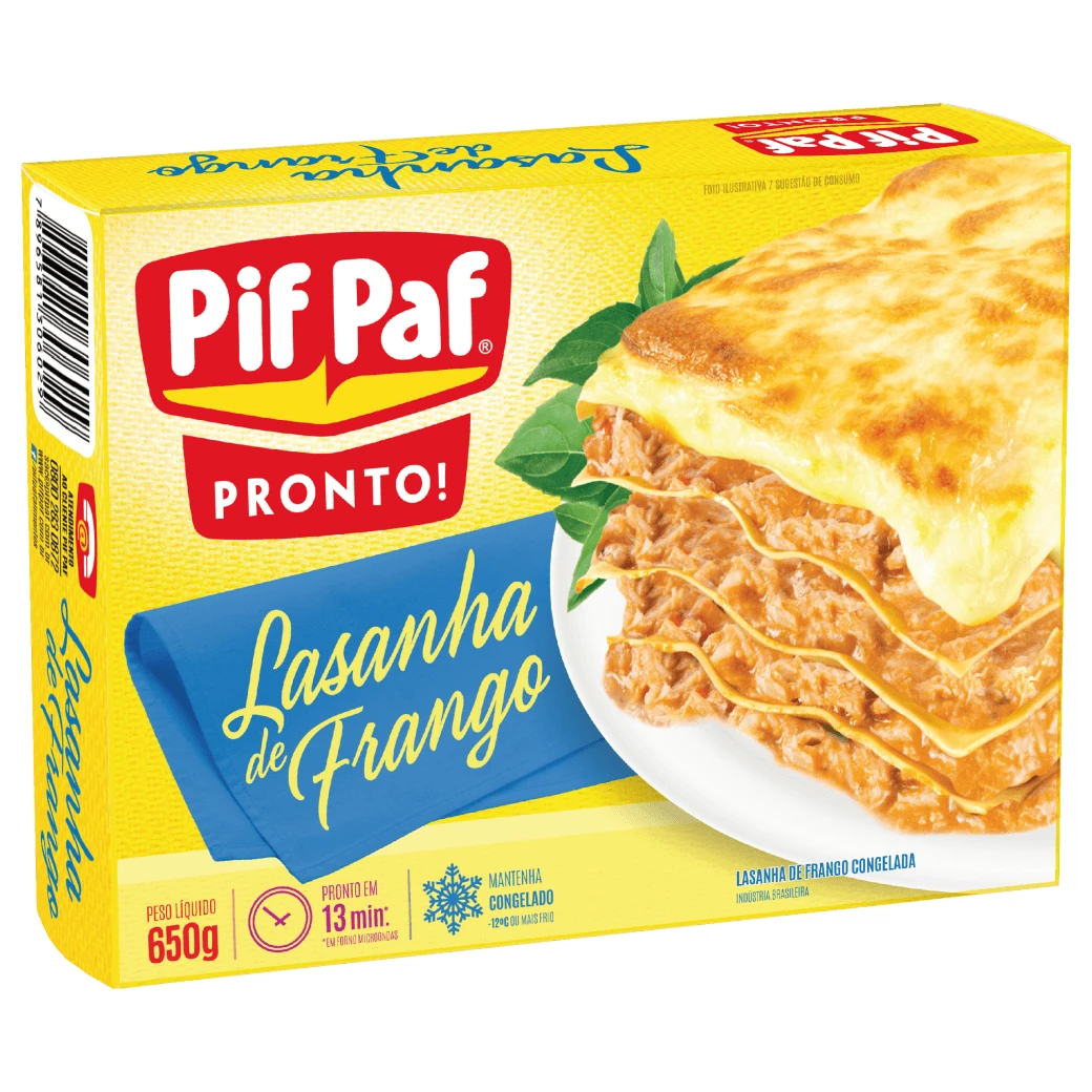 Lasanha Congelada Frango Pif Paf Caixa 600g