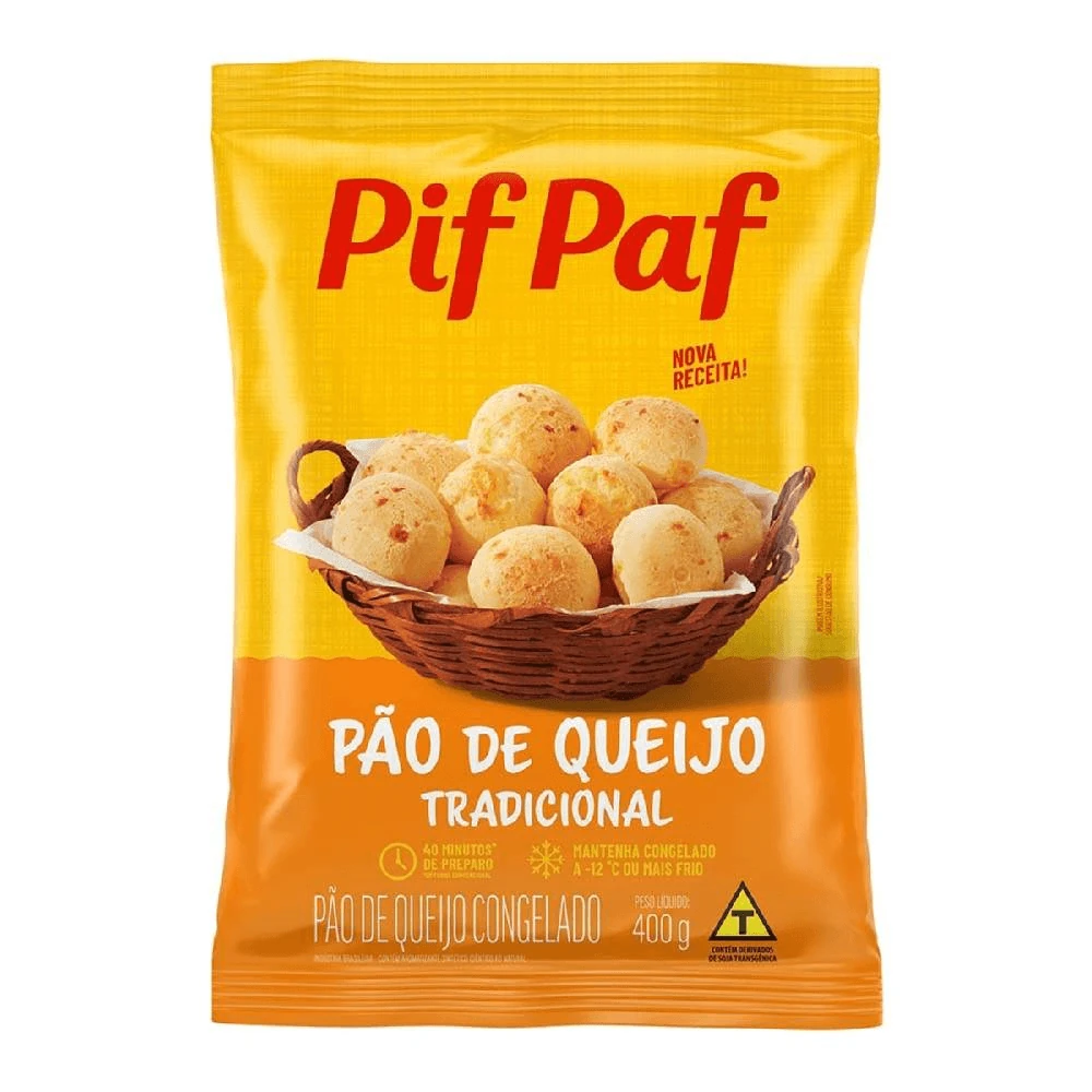 Pão de Queijo Congelado Baixo Sódio Tradicional Pif Paf Saco 400g