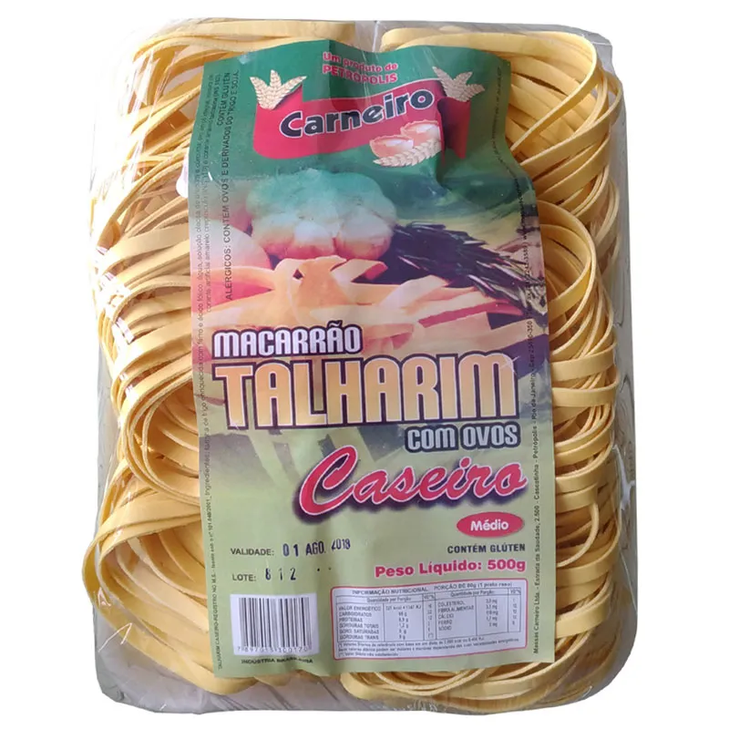 Massa Macarrão Caseira Talharim Medio Carneiro Pacote 500g