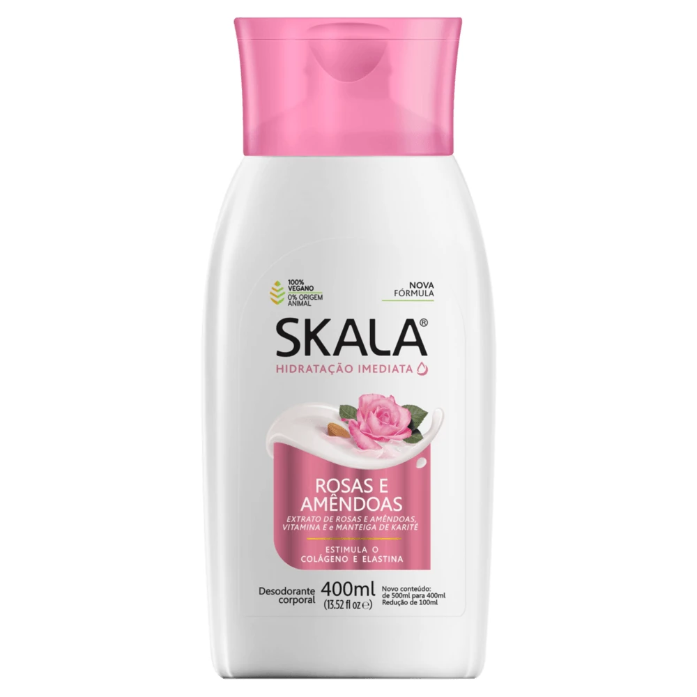 Hidratante Corporal Rosas E Amêndoas Skala Frasco 400ml