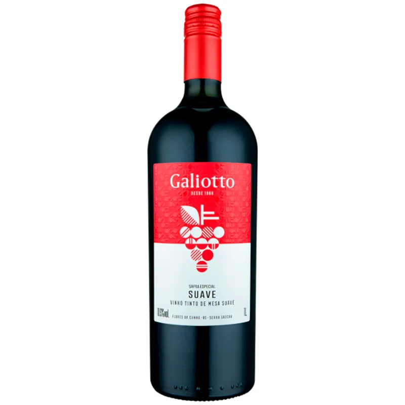 Vinho Tinto Nacional Suave Galiotto Safra Especial 1L