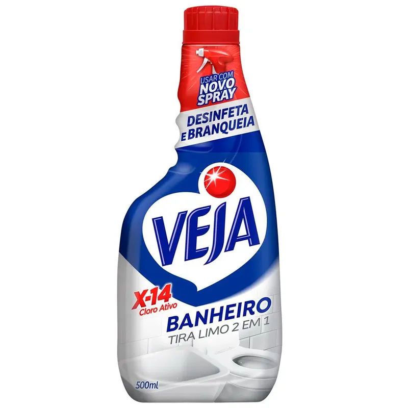 Limpador Tira Limo X14 Cloro Ativo Veja Refil 500ml