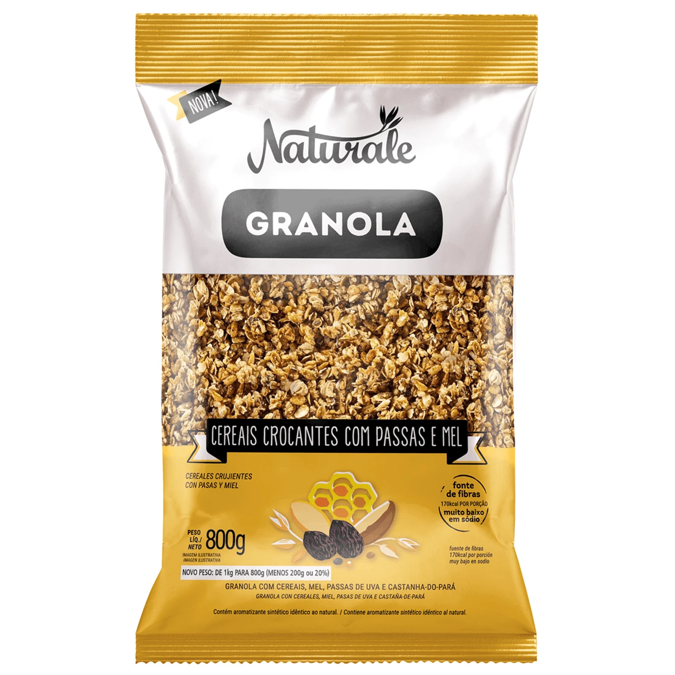 Granola Passas com Mel Naturale Pacote 800g