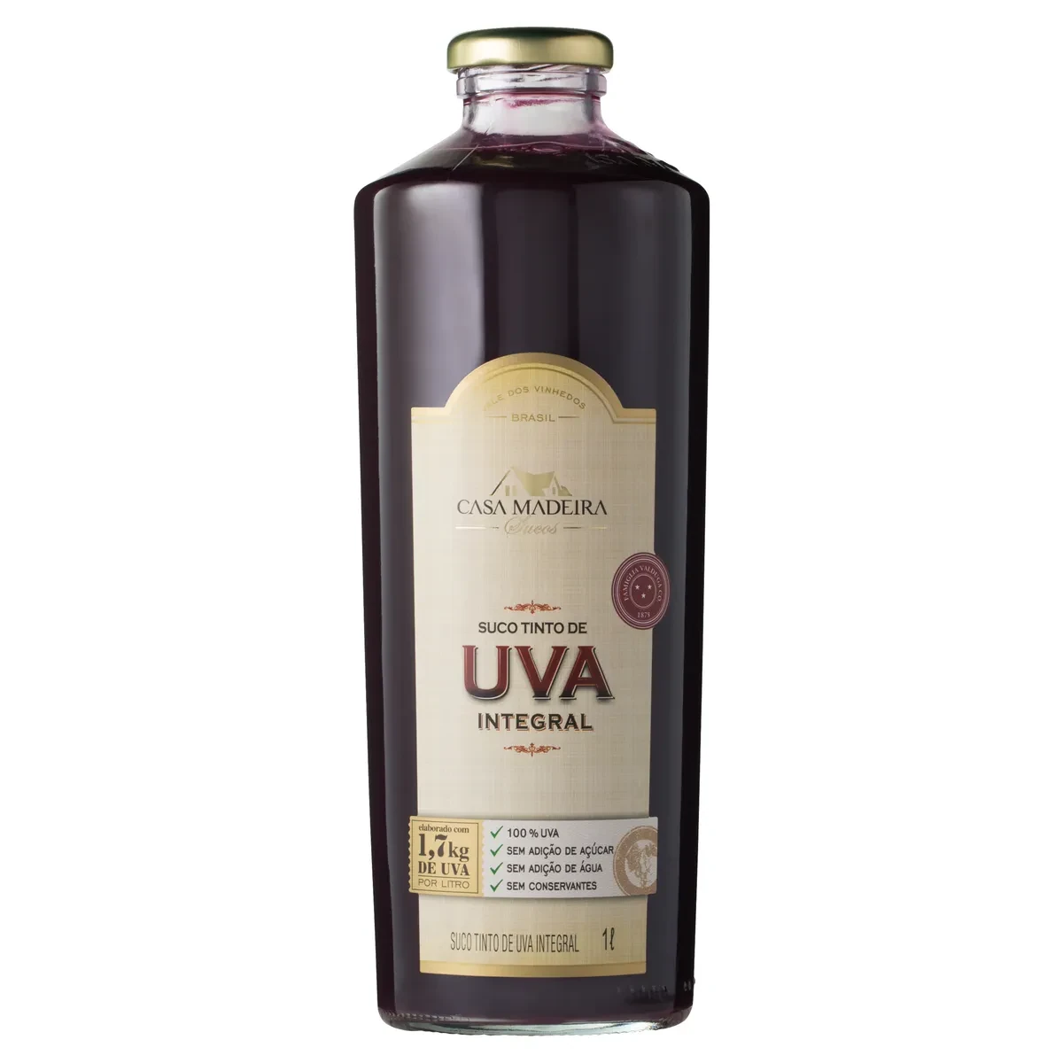 Suco Integral Uva Casa Madeira Garrafa 1L