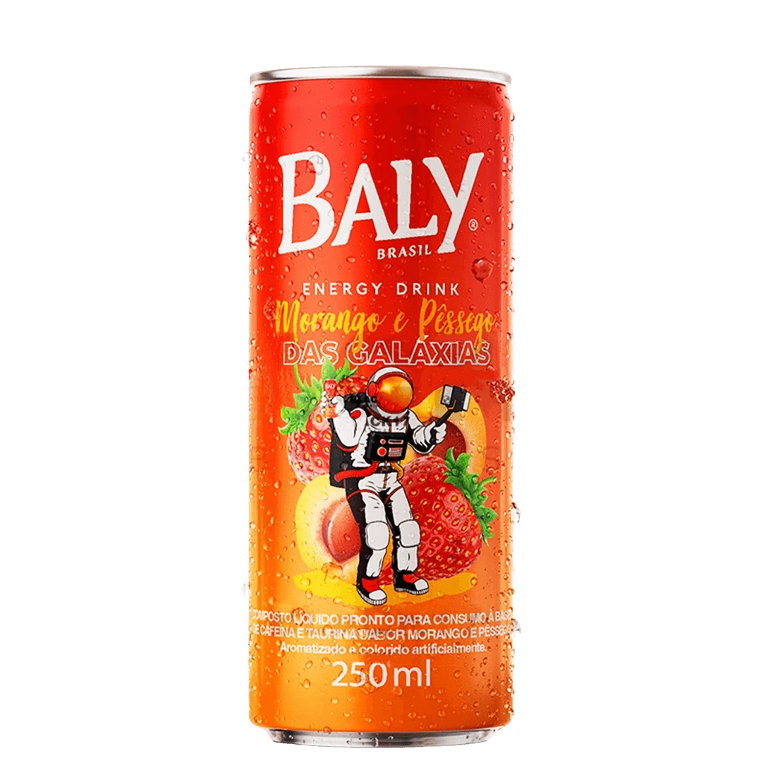 Bebida Energética Morango E Pêssego Baly Lata 250ml