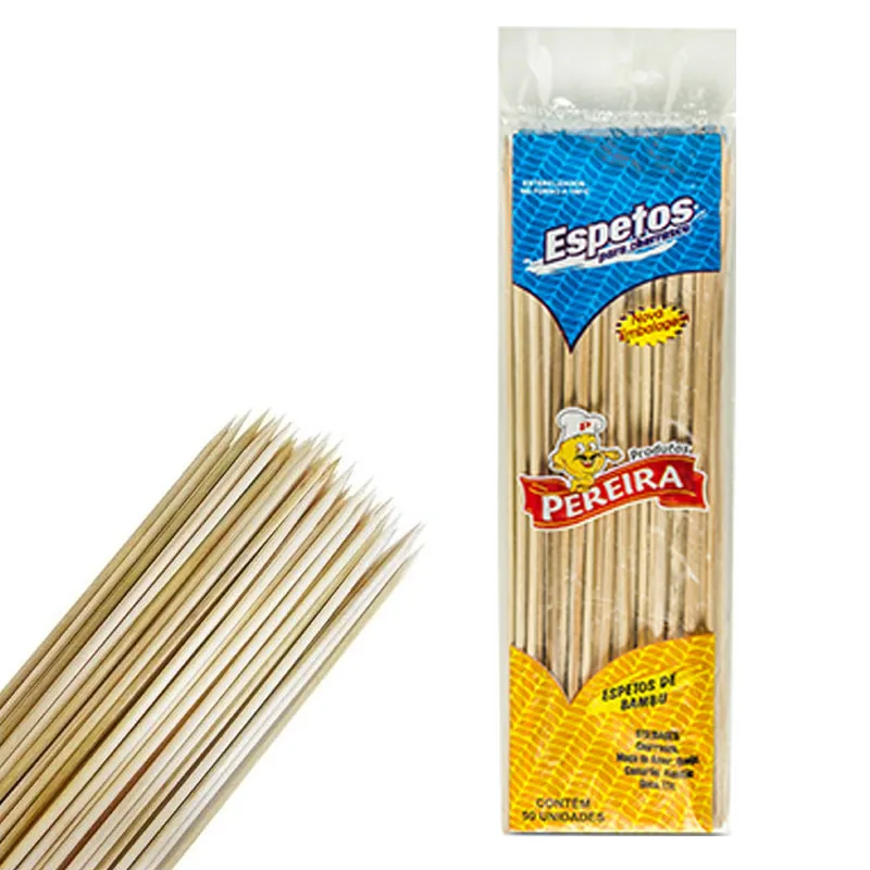 Espeto Churrasco Bambu 30cm Pereira Pacote 50 Unidades