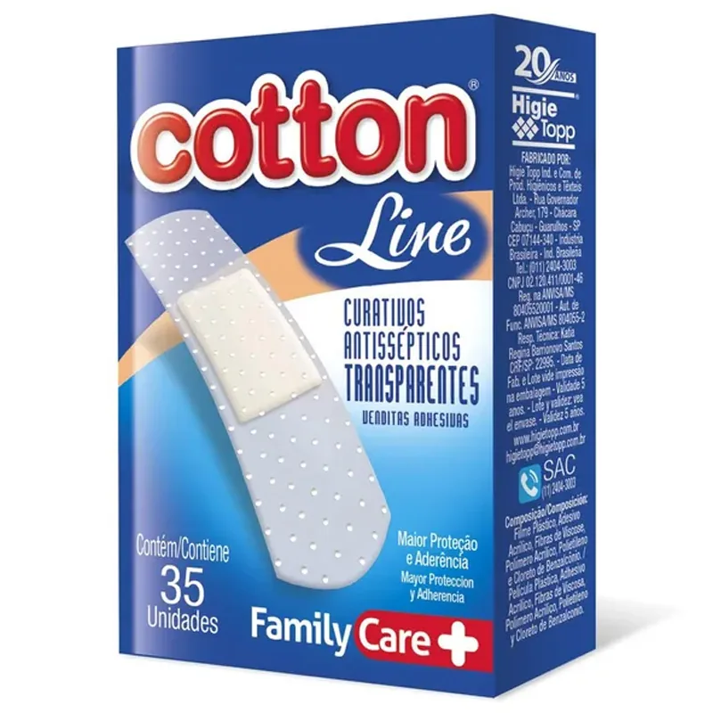 Curativo Transparente Cotton Line Caixa 35 Unidades