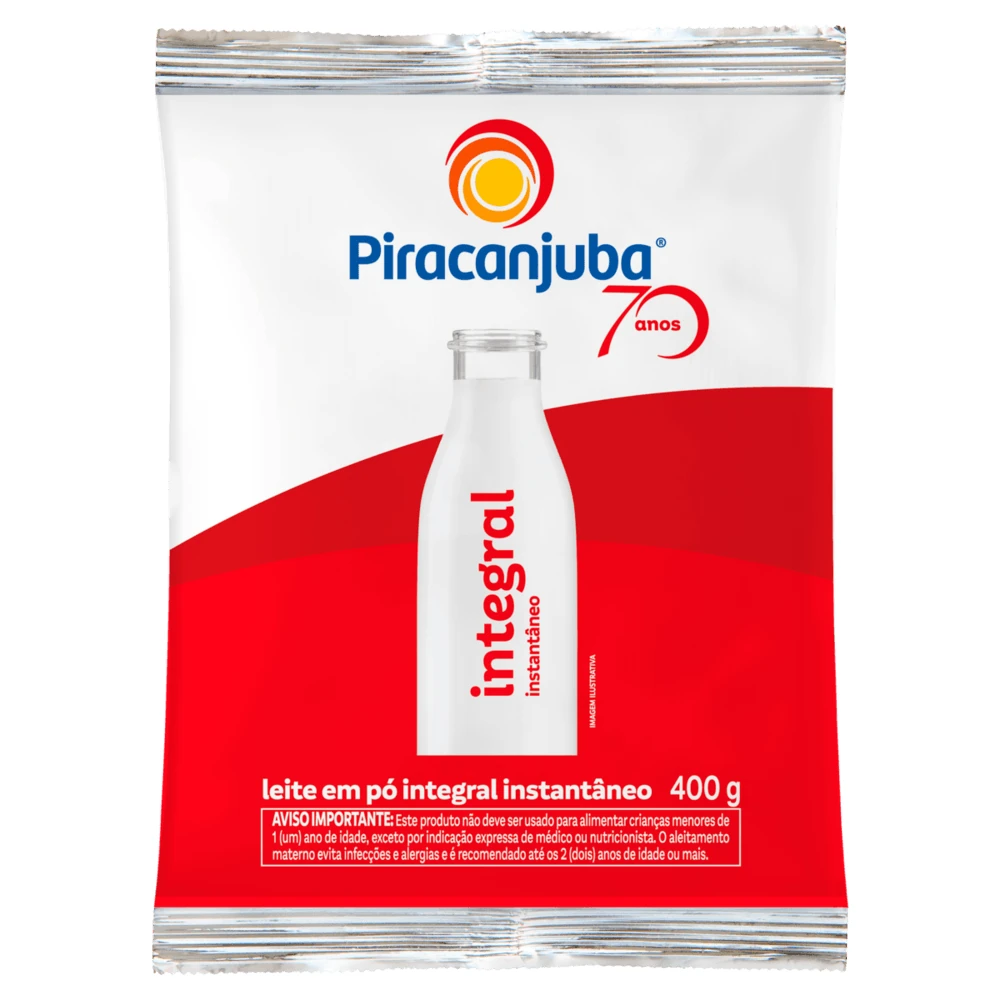 Leite Pó Instantaneo Integral Piracanjuba Sache 400g