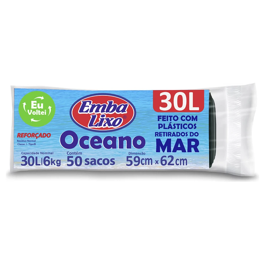 Saco Lixo Rolo Preto Embalixo Pacote 30L