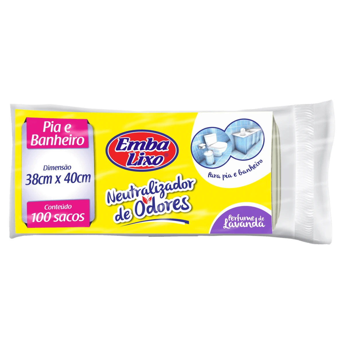 Saco Lixo Pia Branco 38x40cm Embalixo Pacote 100 Unidades