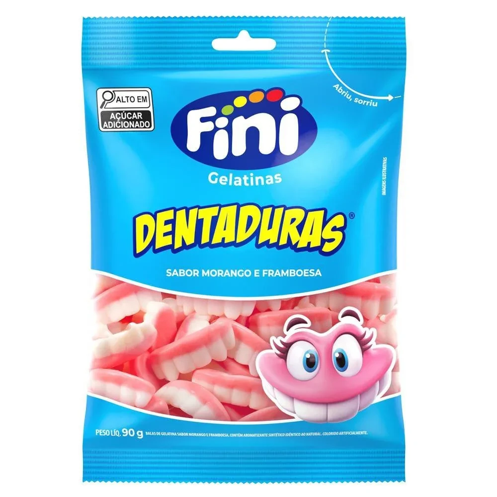 Bala Gelatina Dentadura Fini Pacote 90g