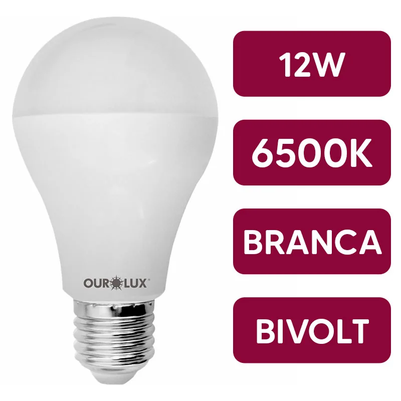 Lampada LED Superled Branca 6500k 12w Bivolt Ourolux